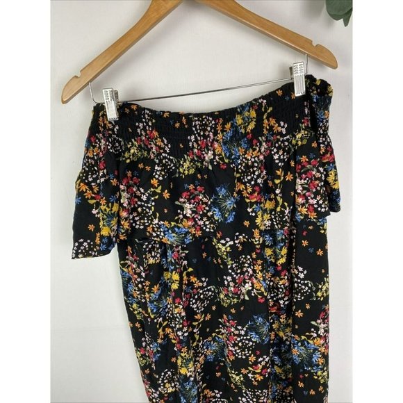 Target Size 18 Black Floral Off Shoulder Shift Dress - Picture 7 of 8